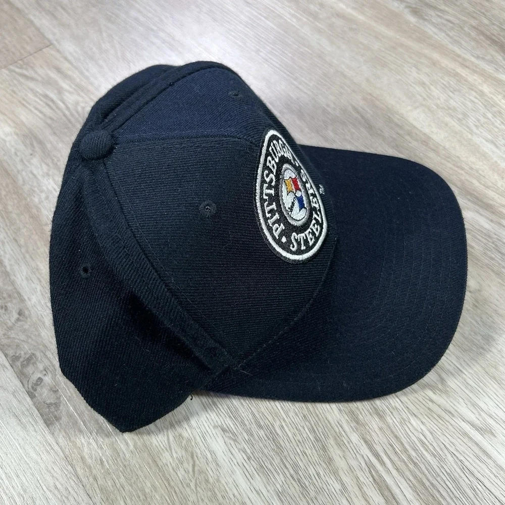 VTG Pittsburgh Steelers Snapback Hat NFL Football Black Pro Line AJD Wool Cap